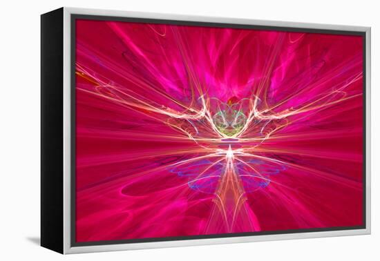 Mysterious Alien Form Magnetic Fields in the Red Sky. Fractal Art Graphics-Artem Volkov-Framed Premier Image Canvas