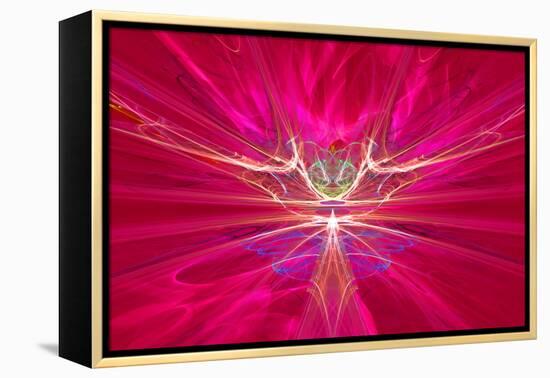 Mysterious Alien Form Magnetic Fields in the Red Sky. Fractal Art Graphics-Artem Volkov-Framed Premier Image Canvas