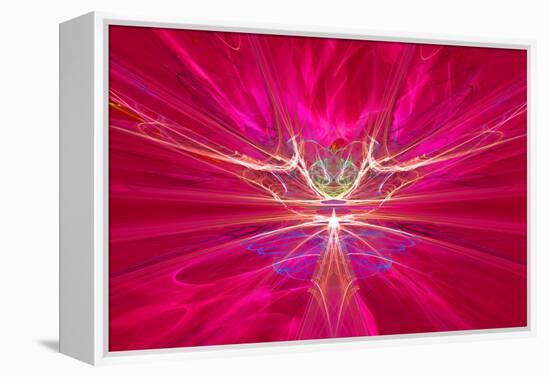 Mysterious Alien Form Magnetic Fields in the Red Sky. Fractal Art Graphics-Artem Volkov-Framed Premier Image Canvas