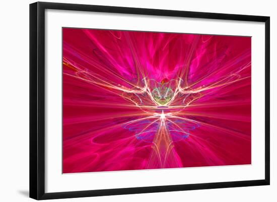 Mysterious Alien Form Magnetic Fields in the Red Sky. Fractal Art Graphics-Artem Volkov-Framed Photographic Print