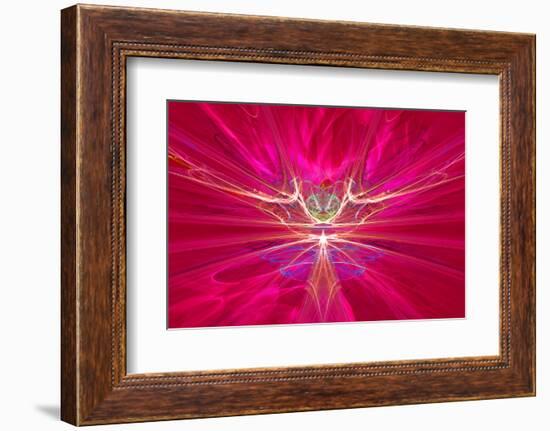 Mysterious Alien Form Magnetic Fields in the Red Sky. Fractal Art Graphics-Artem Volkov-Framed Photographic Print