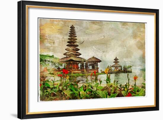 Mysterious Balinese Temples, Artwork In Painting Style-Maugli-l-Framed Art Print