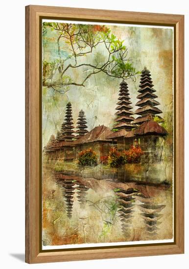 Mysterious Balinese Temples, Artwork In Painting Style-Maugli-l-Framed Stretched Canvas