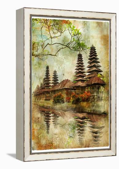 Mysterious Balinese Temples, Artwork In Painting Style-Maugli-l-Framed Stretched Canvas