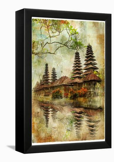 Mysterious Balinese Temples, Artwork In Painting Style-Maugli-l-Framed Stretched Canvas