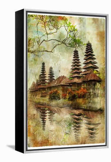 Mysterious Balinese Temples, Artwork In Painting Style-Maugli-l-Framed Stretched Canvas