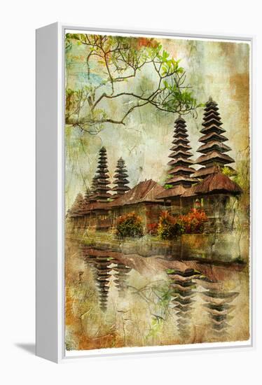 Mysterious Balinese Temples, Artwork In Painting Style-Maugli-l-Framed Stretched Canvas