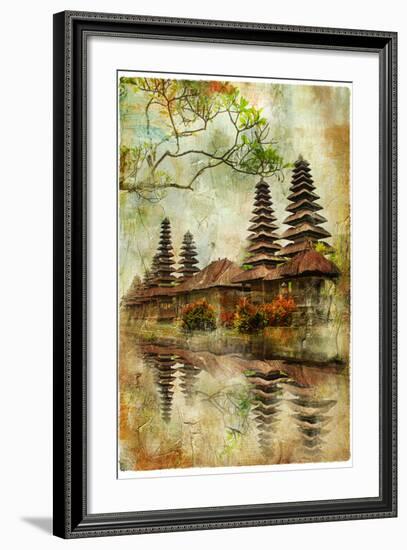 Mysterious Balinese Temples, Artwork In Painting Style-Maugli-l-Framed Art Print