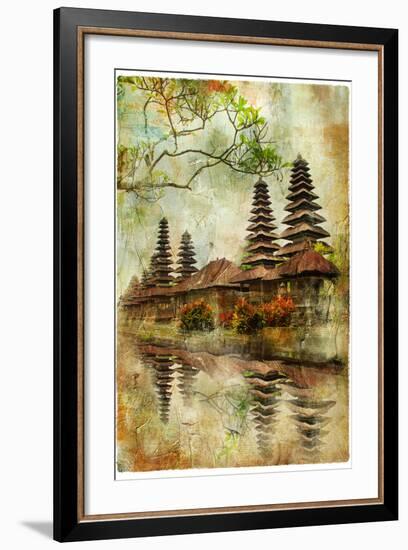 Mysterious Balinese Temples, Artwork In Painting Style-Maugli-l-Framed Art Print