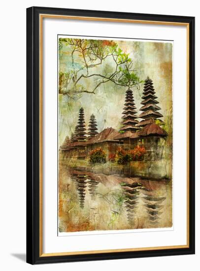 Mysterious Balinese Temples, Artwork In Painting Style-Maugli-l-Framed Art Print