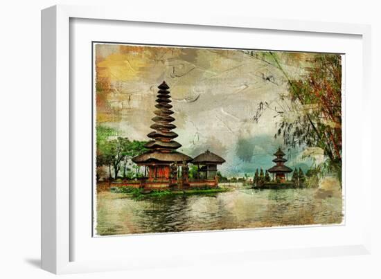 Mysterious Balinese Temples, Artwork In Painting Style-Maugli-l-Framed Art Print