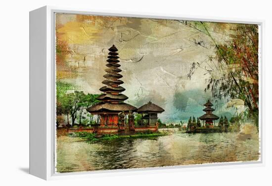 Mysterious Balinese Temples, Artwork In Painting Style-Maugli-l-Framed Stretched Canvas