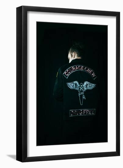 Mysterious Man with a Black Biker Jacket-Vania Stoyanova-Framed Photographic Print
