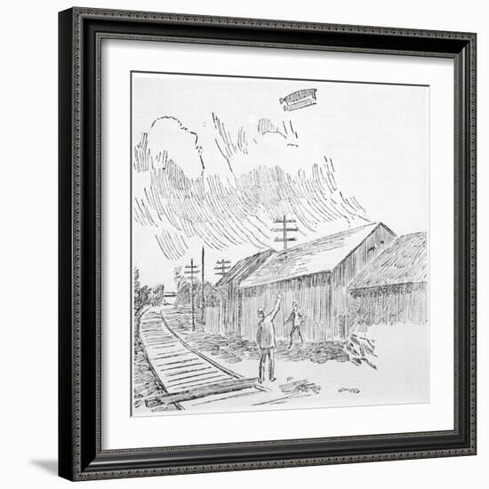 Mystery Airship 1897-null-Framed Art Print