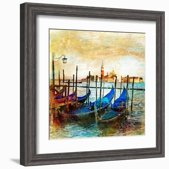 Mystery Of Venice - Artwork In Painting Style-Maugli-l-Framed Art Print