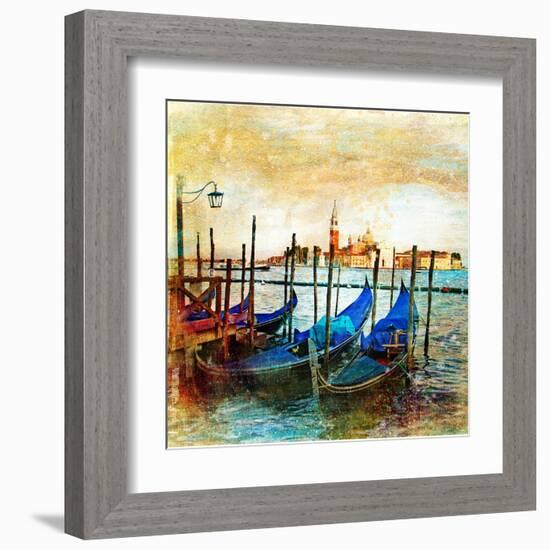 Mystery Of Venice - Artwork In Painting Style-Maugli-l-Framed Art Print