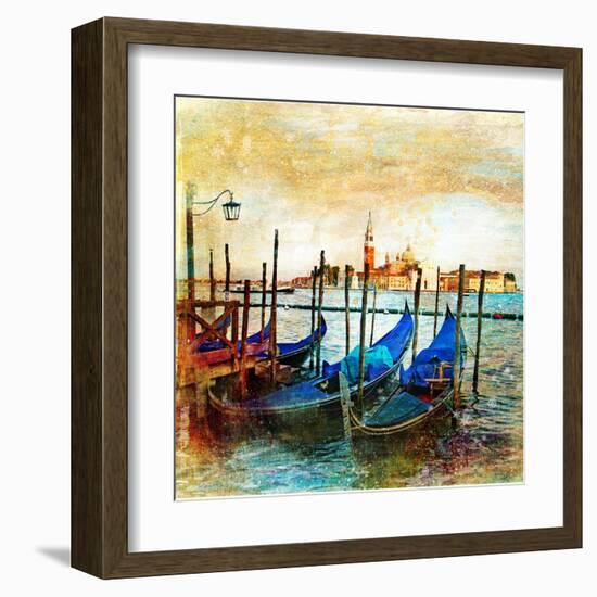 Mystery Of Venice - Artwork In Painting Style-Maugli-l-Framed Art Print