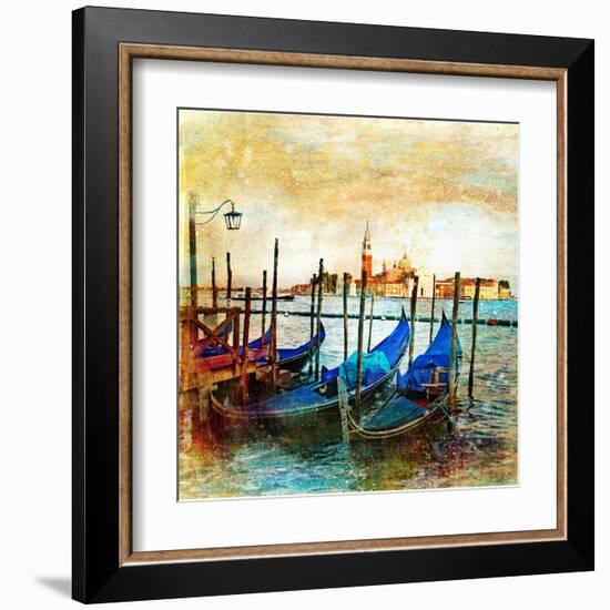 Mystery Of Venice - Artwork In Painting Style-Maugli-l-Framed Art Print