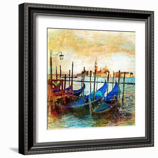 Mystery Of Venice - Artwork In Painting Style-Maugli-l-Framed Art Print