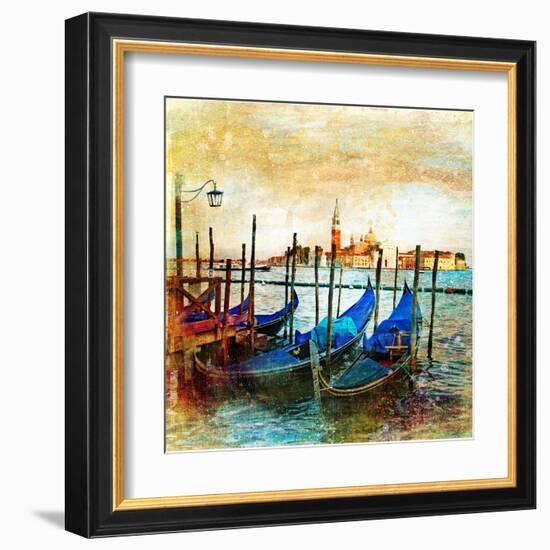 Mystery Of Venice - Artwork In Painting Style-Maugli-l-Framed Art Print