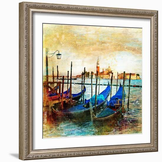 Mystery Of Venice - Artwork In Painting Style-Maugli-l-Framed Art Print