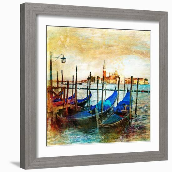 Mystery Of Venice - Artwork In Painting Style-Maugli-l-Framed Art Print