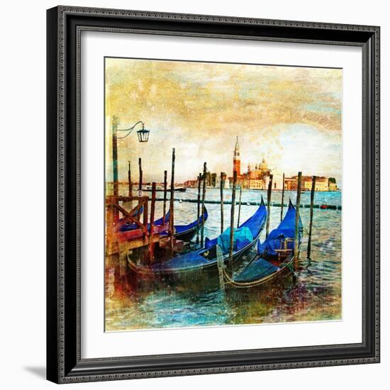 Mystery Of Venice - Artwork In Painting Style-Maugli-l-Framed Art Print