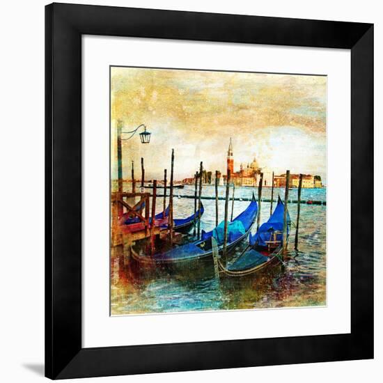 Mystery Of Venice - Artwork In Painting Style-Maugli-l-Framed Art Print