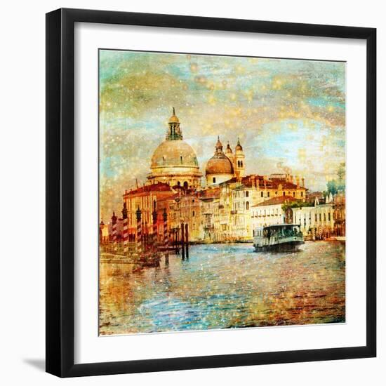 Mystery Of Venice - Artwork In Painting Style-Maugli-l-Framed Art Print