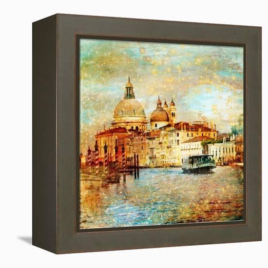 Mystery Of Venice - Artwork In Painting Style-Maugli-l-Framed Stretched Canvas