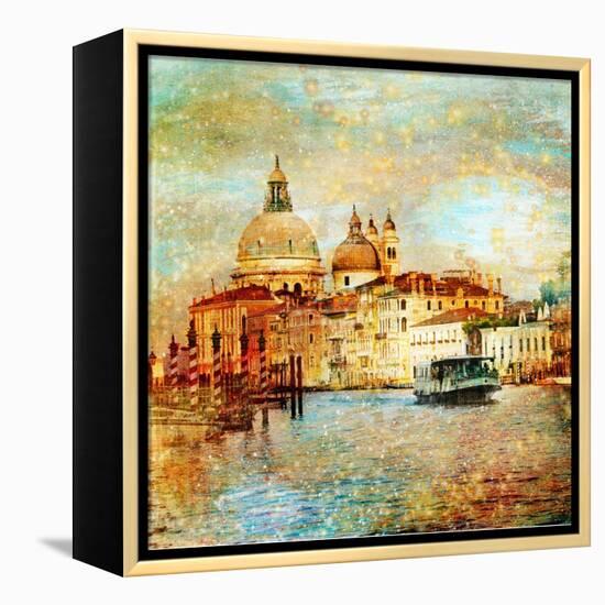 Mystery Of Venice - Artwork In Painting Style-Maugli-l-Framed Stretched Canvas