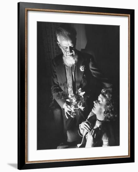 Mystery Writer Rex Stout at Cocktail Party of 'Mystery Writers of America-Yale Joel-Framed Photographic Print