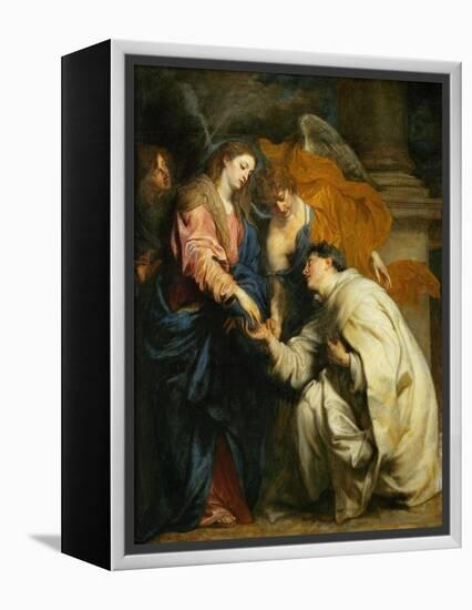 Mystic Engagement of the Beatified Hermann Joseph with the Virgin Mary, 1630-Sir Anthony Van Dyck-Framed Premier Image Canvas