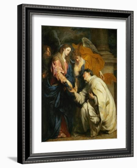 Mystic Engagement of the Beatified Hermann Joseph with the Virgin Mary, 1630-Sir Anthony Van Dyck-Framed Giclee Print