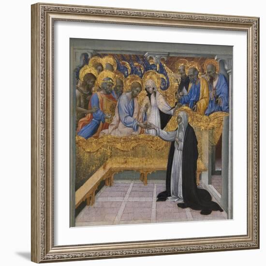 Mystic Marriage of Saint Catherine of Siena-Giovanni di Paolo-Framed Art Print