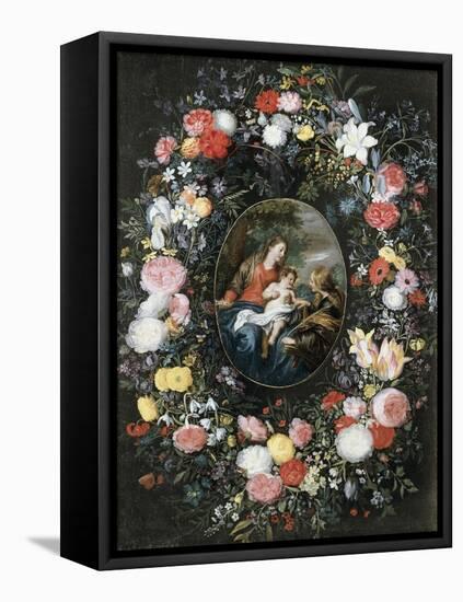 Mystic Marriage of Saint Catherine-Jan Brueghel the Elder-Framed Premier Image Canvas