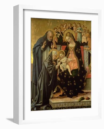 Mystic Marriage of St. Catherine, Detail (Panel)-Lorenzo da Sanseverino-Framed Giclee Print