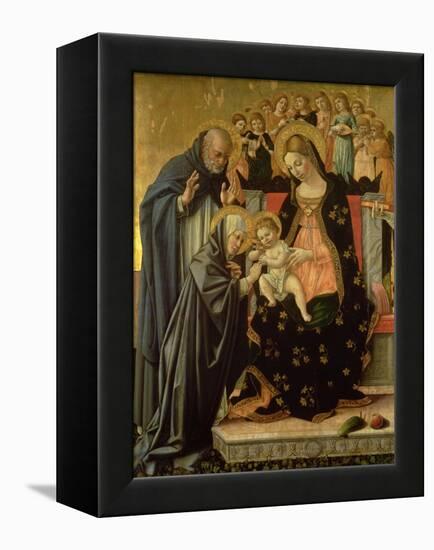 Mystic Marriage of St. Catherine, Detail (Panel)-Lorenzo da Sanseverino-Framed Premier Image Canvas