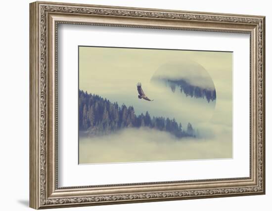 Mystical Autumn Forest on the Mountain Slope - Geometric Reflections Effect-Volodymyr Burdiak-Framed Photographic Print