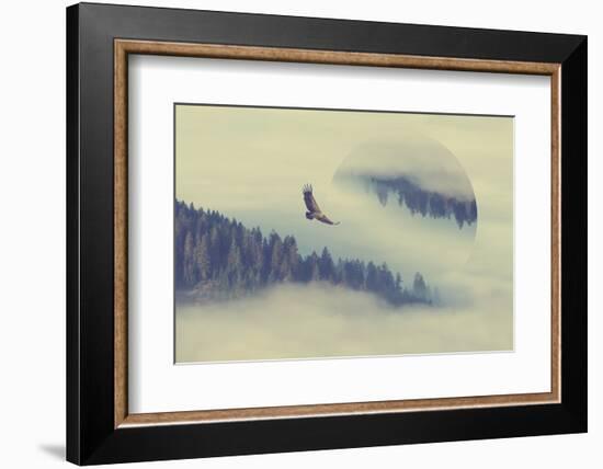 Mystical Autumn Forest on the Mountain Slope - Geometric Reflections Effect-Volodymyr Burdiak-Framed Photographic Print