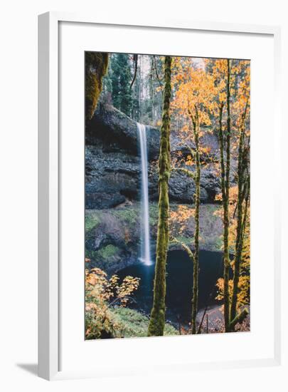 Mystical Autumn Scene at South Falls, Silver Falls State Park, Oregon-Vincent James-Framed Photographic Print