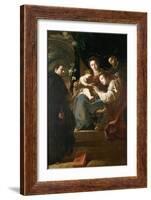 Mystical Marriage of St. Catherine and the Christ Child with Peter the Martyr, 1617-21-Domenico Fetti-Framed Giclee Print