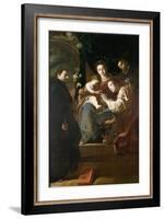 Mystical Marriage of St. Catherine and the Christ Child with Peter the Martyr, 1617-21-Domenico Fetti-Framed Giclee Print