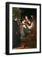 Mystical Marriage of St. Catherine and the Christ Child with Peter the Martyr, 1617-21-Domenico Fetti-Framed Giclee Print