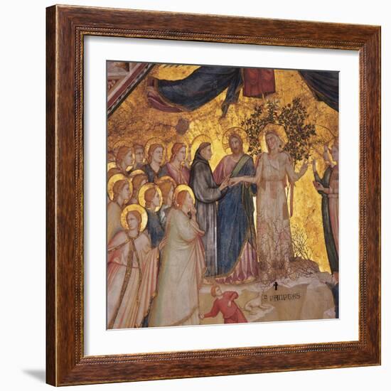 Mystical Marriage of St. Francis to Poverty-Giotto di Bondone-Framed Art Print