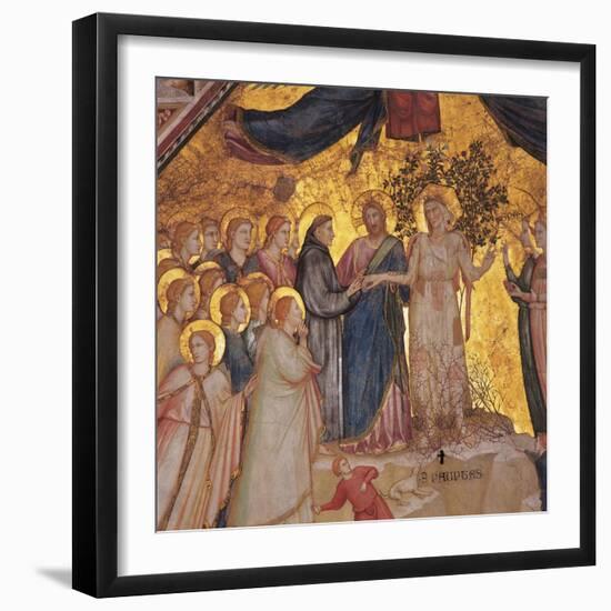 Mystical Marriage of St. Francis to Poverty-Giotto di Bondone-Framed Art Print