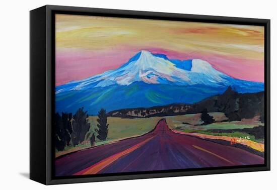 Mystical Mt Shasta White Mountain In Cascades Rang-Markus Bleichner-Framed Stretched Canvas