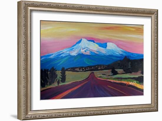 Mystical Mt Shasta White Mountain In Cascades Rang-Markus Bleichner-Framed Art Print