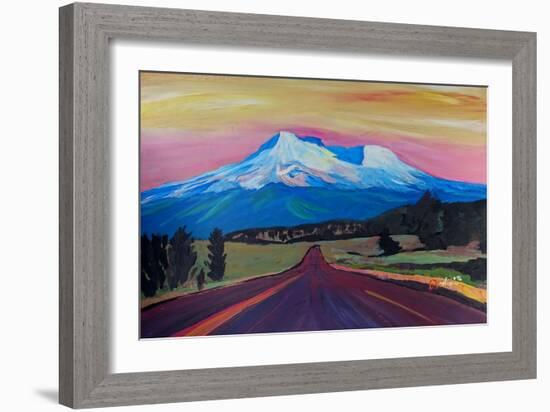 Mystical Mt Shasta White Mountain In Cascades Rang-Markus Bleichner-Framed Art Print