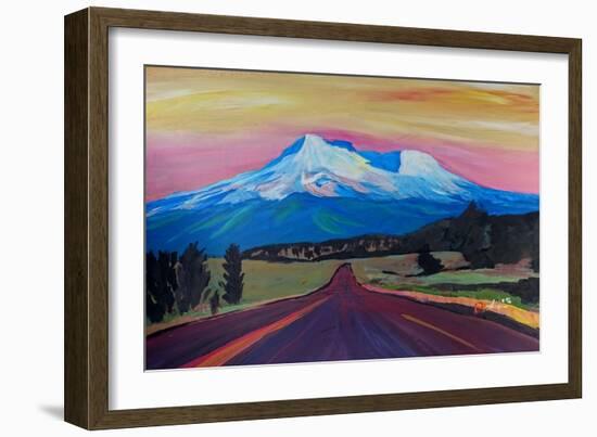 Mystical Mt Shasta White Mountain In Cascades Rang-Markus Bleichner-Framed Art Print